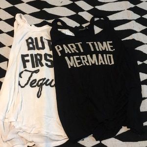 Part Time Mermaid & “Bit First Tequila” tank tops